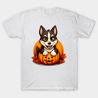 Siberian Husky Dog inside Pumpkin #1 T-Shirt